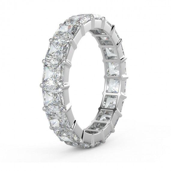 F/VS Quality Princess Cut Diamond Full Eternity Ring PLATINUM AND 18K GOLD - Image 4