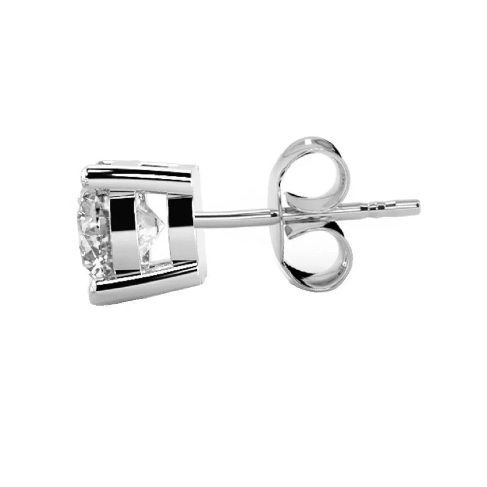 F/VS Round Diamond Stud Earring for Women's in 18k White Gold - 0.33ct - 0.50ct - Image 4