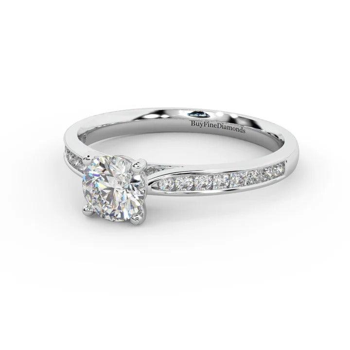 F/VVS2 1.75CT IGI Certified Diamond Round Brilliant Cut Engagement Ring - Platinum - Image 2