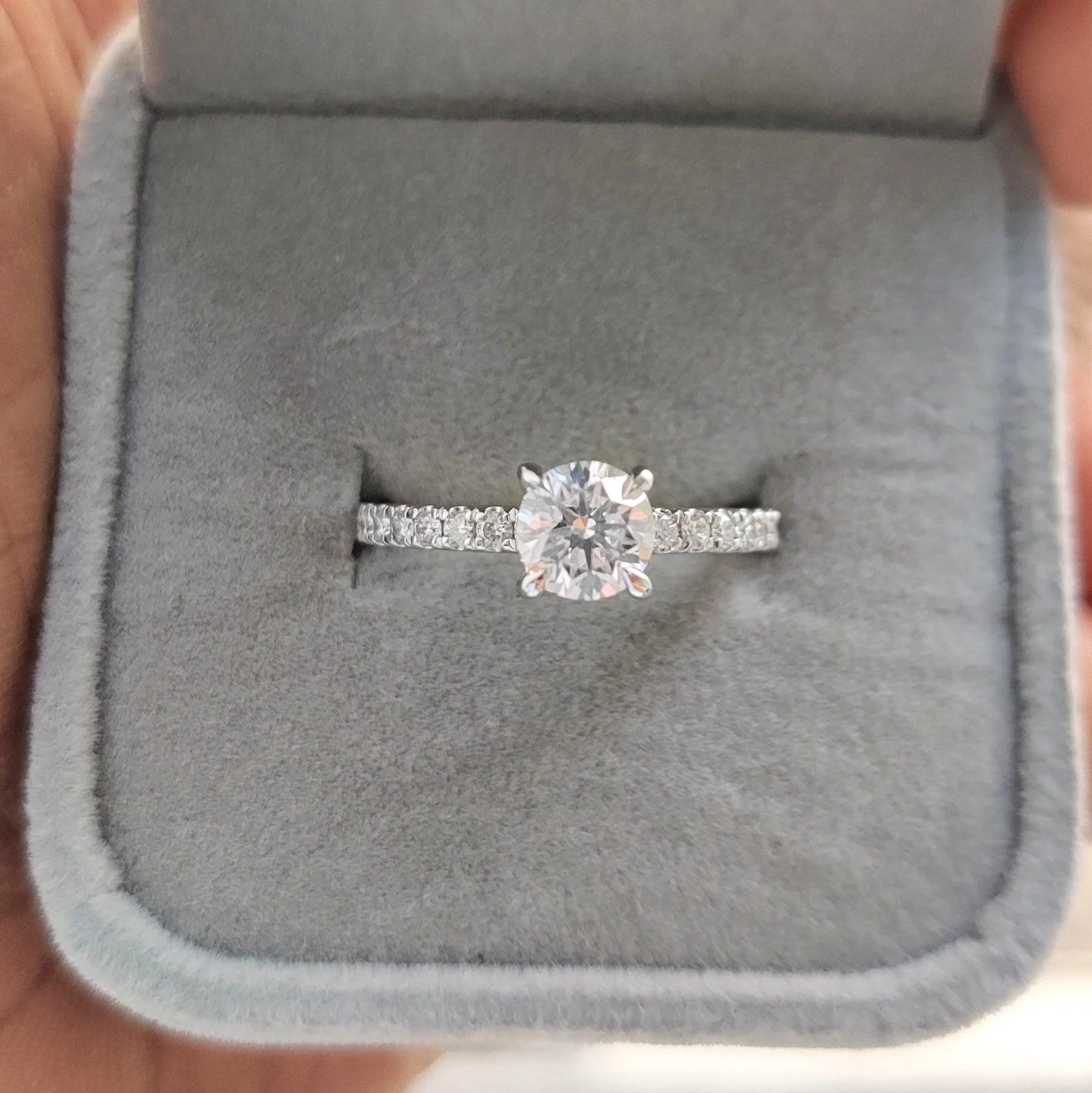 F/VVS2 1.75CT IGI Certified Diamond Round Brilliant Cut Hidden Halo Engagement Ring - Platinum - Image 2