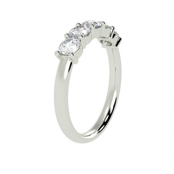 FIVE STONE DIAMOND RING IN PLATINUM & 18K GOLD - Image 3