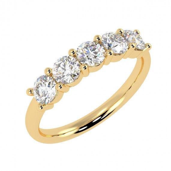 FIVE STONE DIAMOND RING IN PLATINUM & 18K GOLD - Image 5