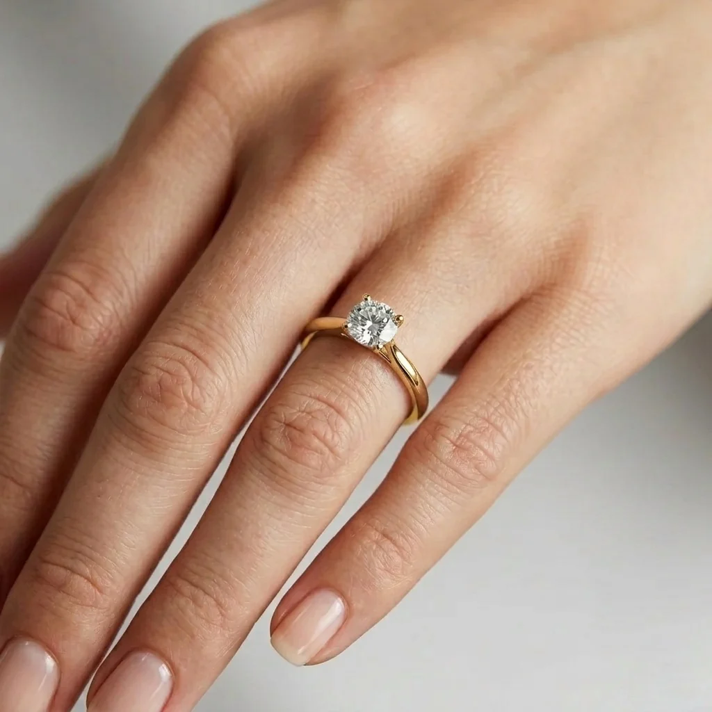 GIA 0.70CT H/IF Natural Round Diamond Solitaire Engagement Ring - Image 4