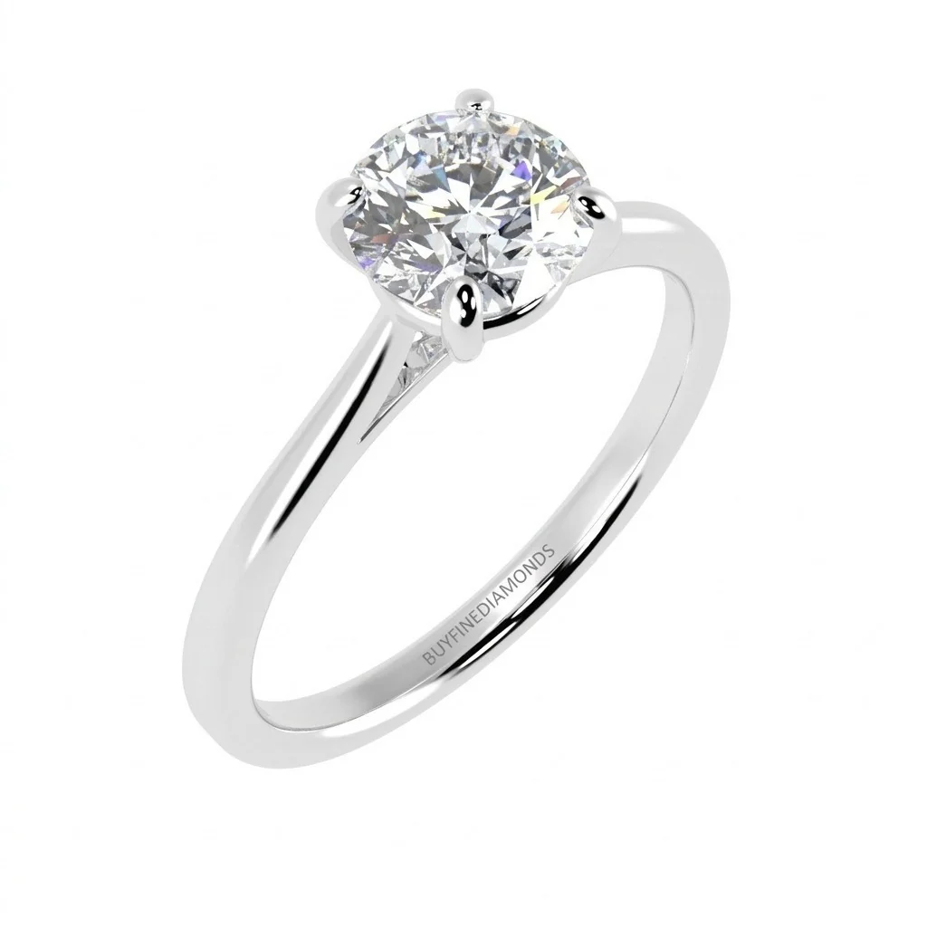 GIA 0.90CT Natural Round Diamond Claw Set Solitaire Engagement Ring - Image 5