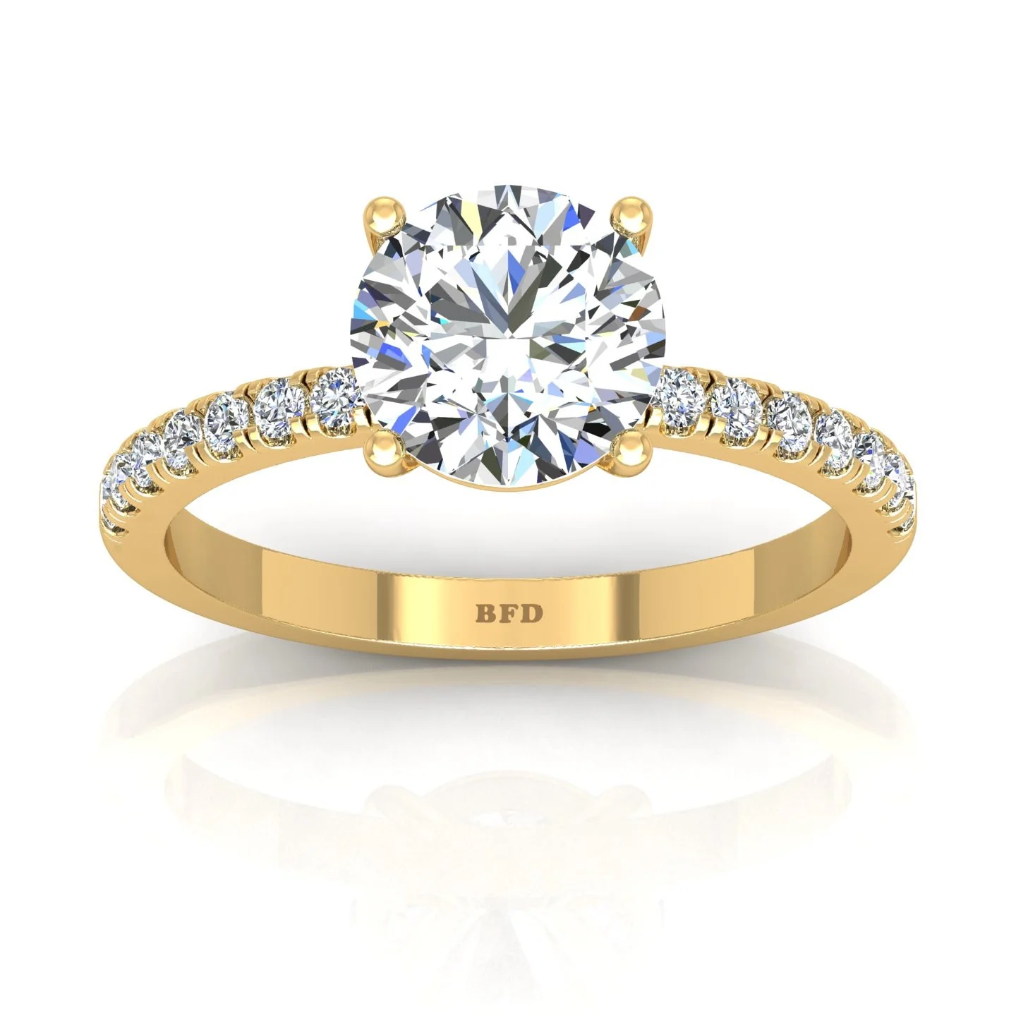 GIA Certified 1.25ct G/VS Natural Round with Side Diamond Engagement Ring In 18k Gold - Image 3