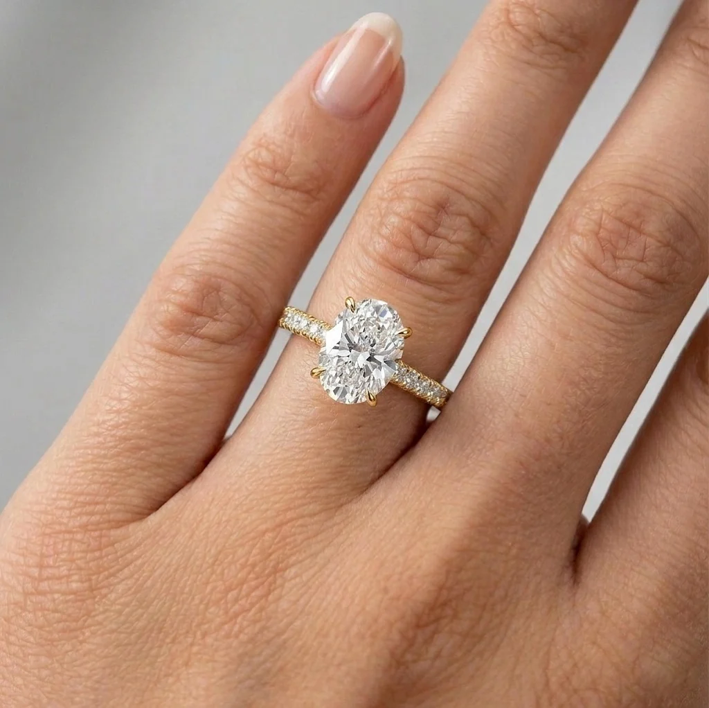 GIA Certified 1.80CT G/SI1 Oval With Side Diamond Engagement Ring In Platinum 950 - Image 5