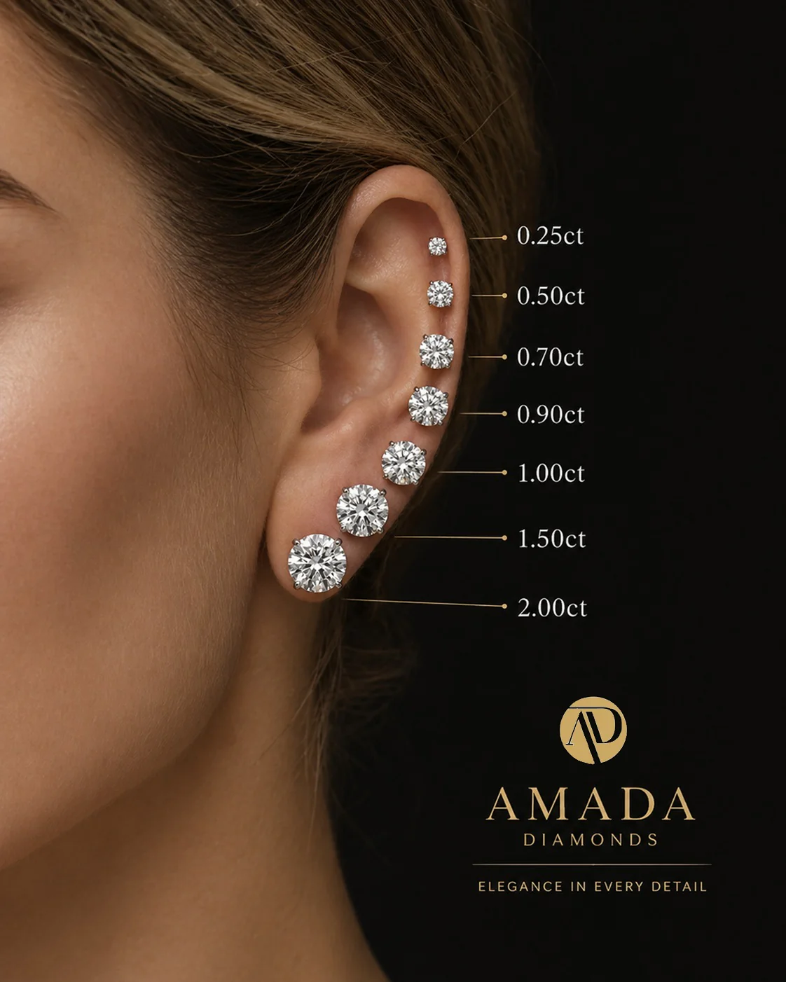 Premium GIA Certified 100% Natural Round Diamond Platinum Stud Earrings 1.00ct - Image 3