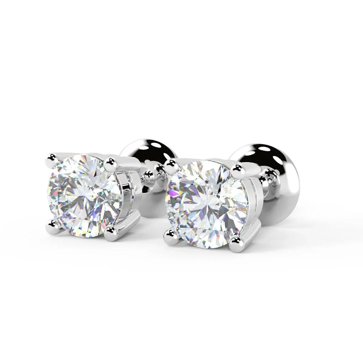 Premium GIA Certified 100% Natural Round Diamond Platinum Stud Earrings 1.00ct - Image 10
