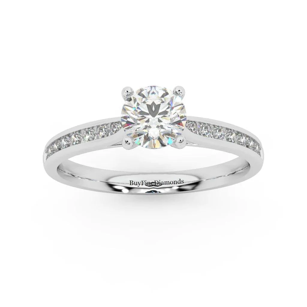 GIA 0.50Ct D/SI Round Diamond Channel Set Engagement Ring