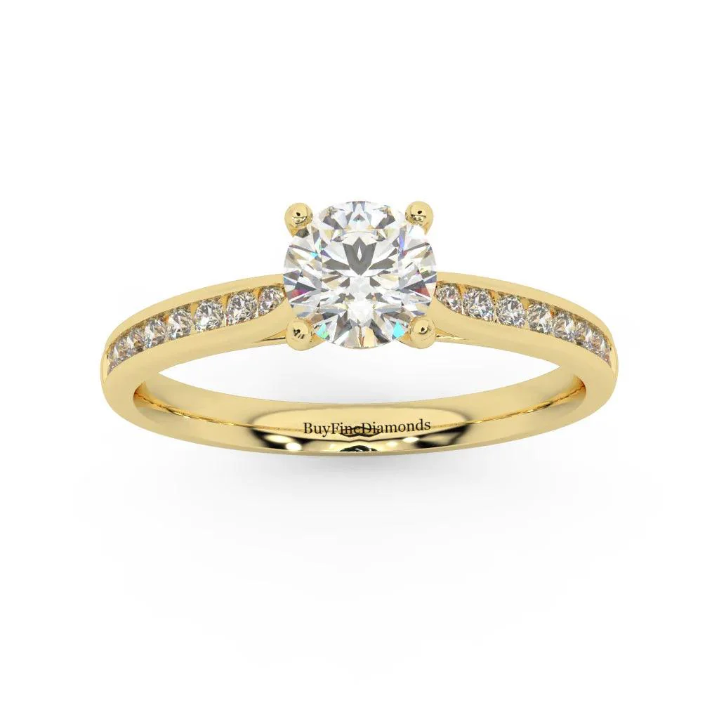GIA 0.50Ct D/SI Round Diamond Channel Set Engagement Ring - Image 3