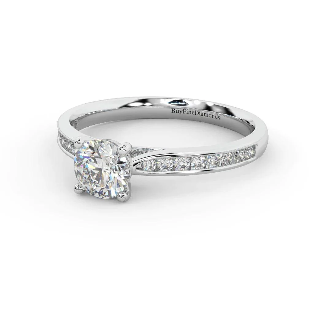 GIA 0.50Ct D/SI Round Diamond Channel Set Engagement Ring - Image 6