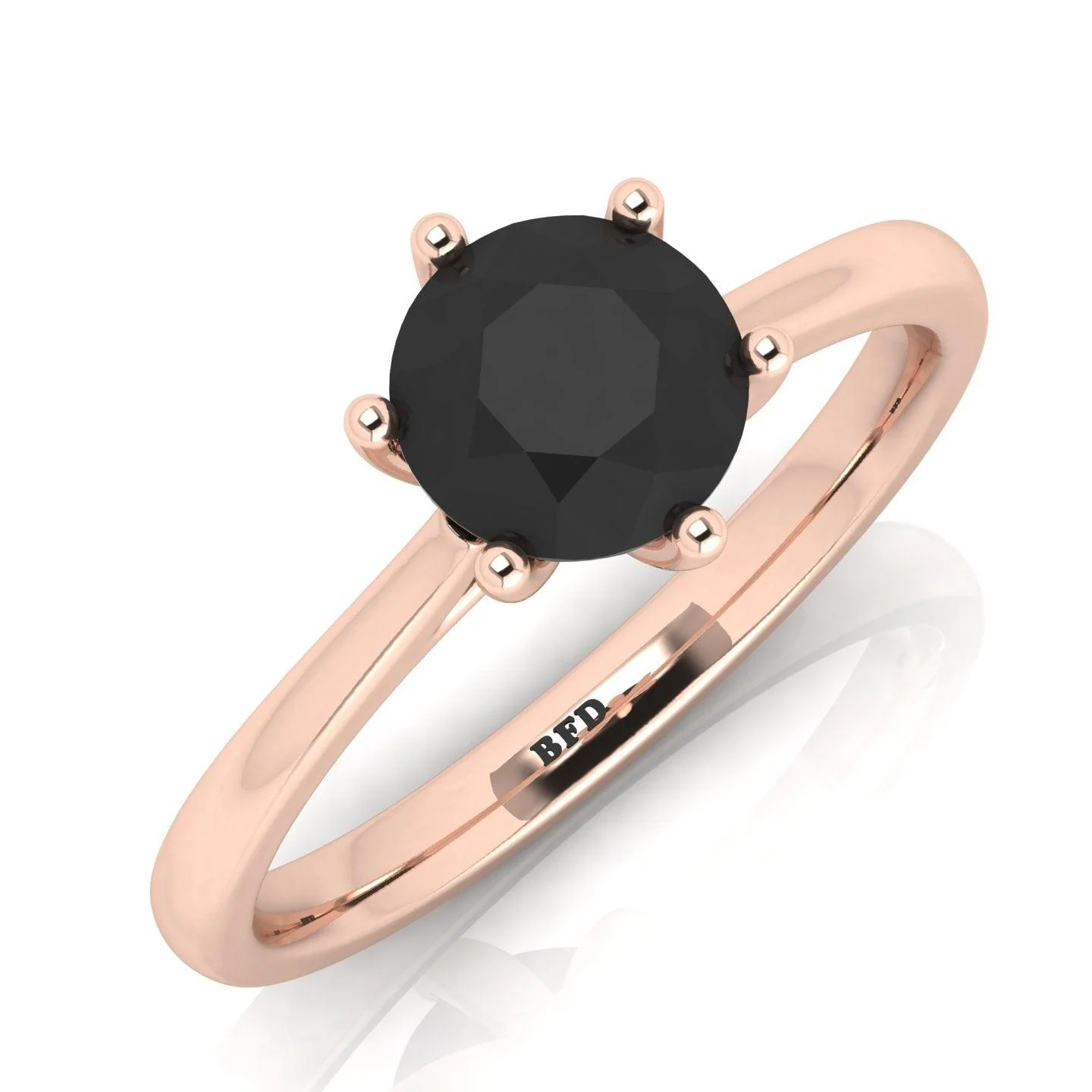 Great Deal..! 1.00CT AAA Black Round Diamond Solitaire Engagement Ring - Image 3