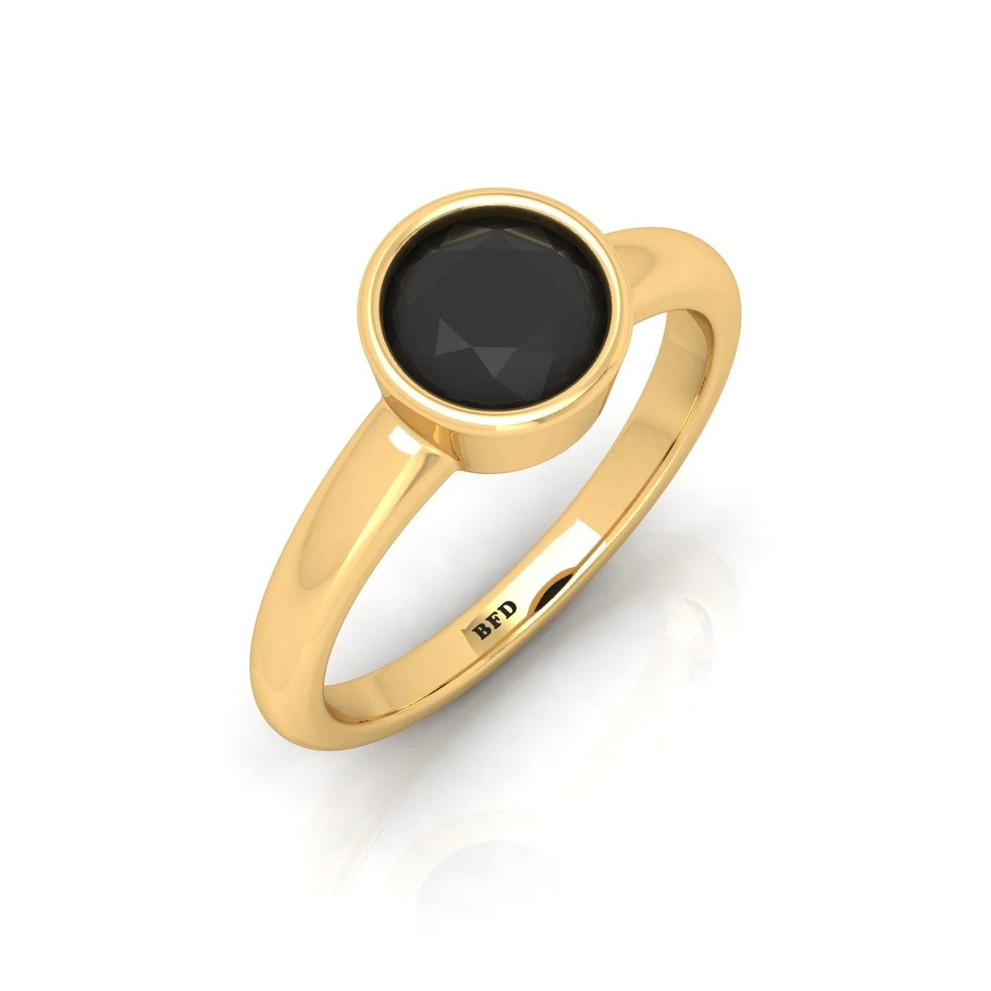 Great Offer..! Bezel Set Black Diamond Solitaire Engagement Ring - 1.00 carat - Image 2