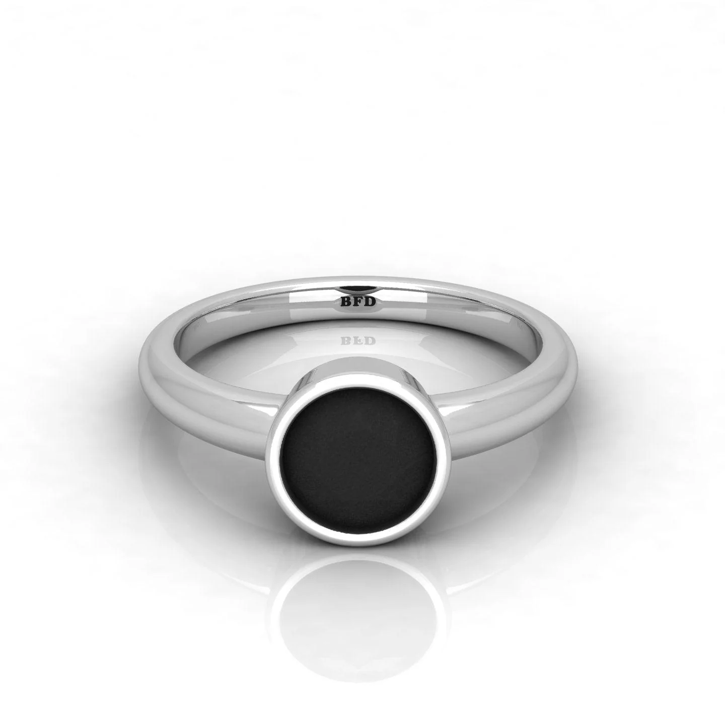 Great Offer..! Bezel Set Black Diamond Solitaire Engagement Ring - 1.00 carat - Image 4