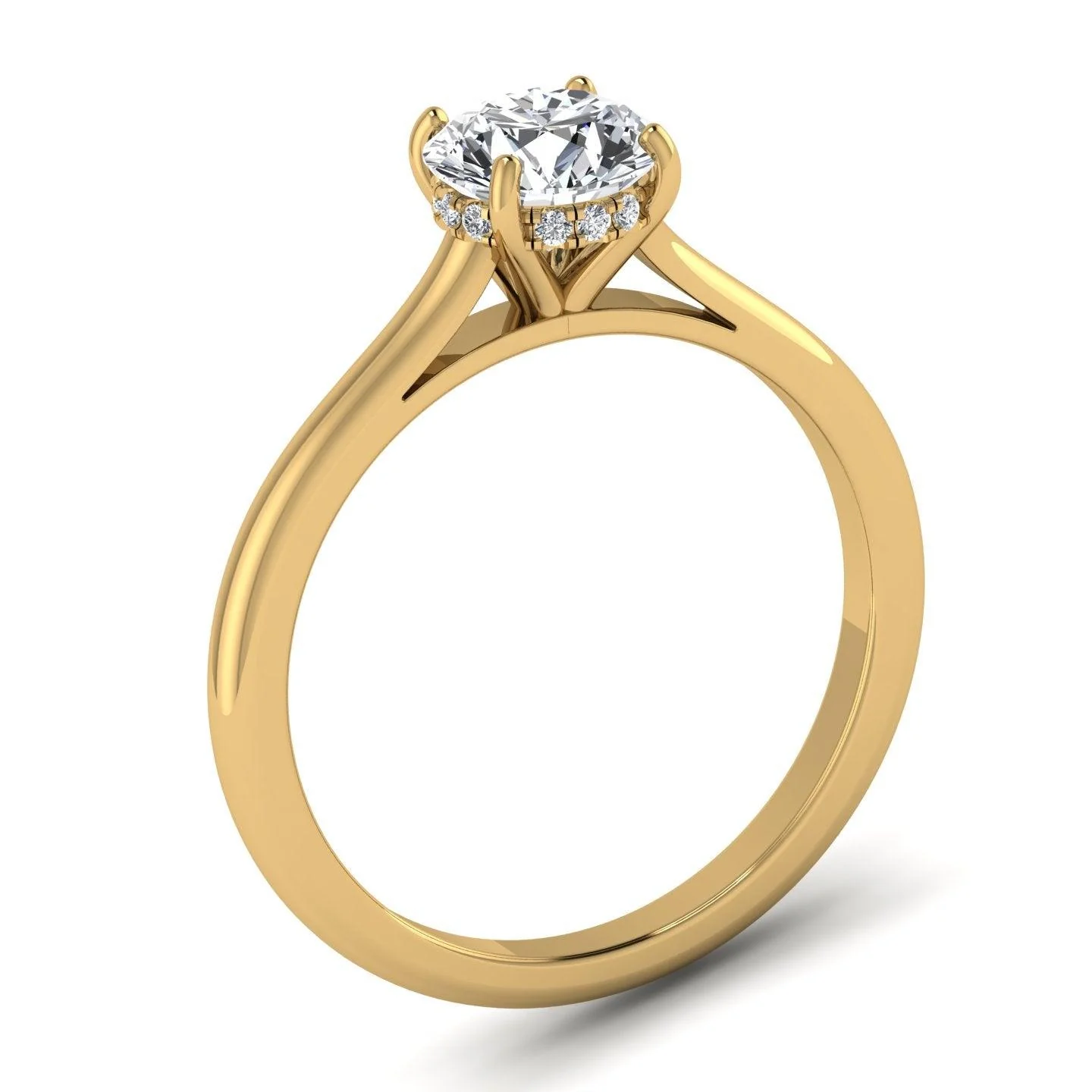 Hidden Halo - Diamond Solitaire Ring in Platinum - Image 5