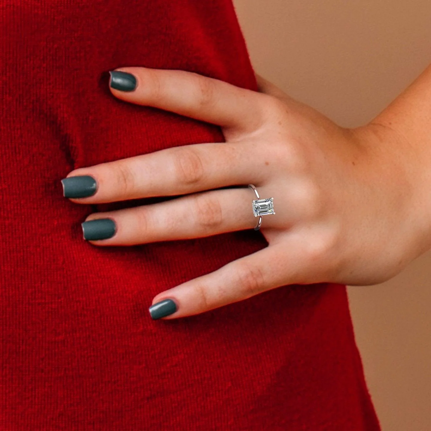 IGI Certified 1.70CT D/VS Emerald Diamond Hidden Halo Engagement Ring - Platinum - Image 3