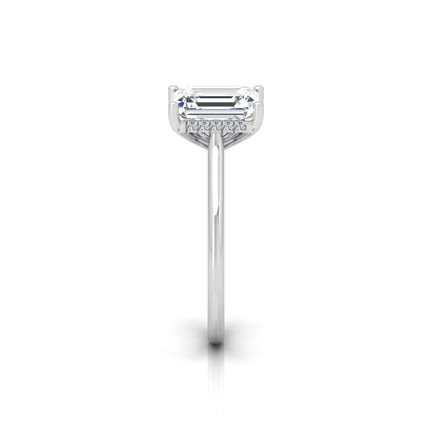 IGI Certified 1.70CT D/VS Emerald Diamond Hidden Halo Engagement Ring - Platinum - Image 6