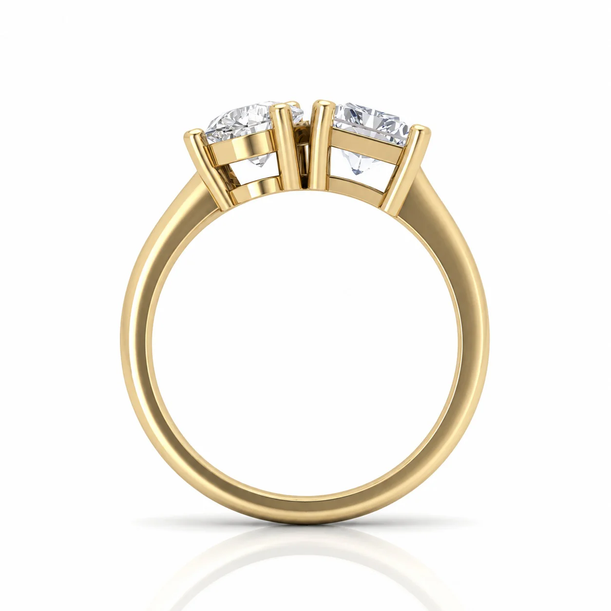 IGI Certified 2.00 Carat F/VS Emerald & Pear Diamond Toi et Moi Engagement Ring – Available in Platinum or 18K Gold - Image 4