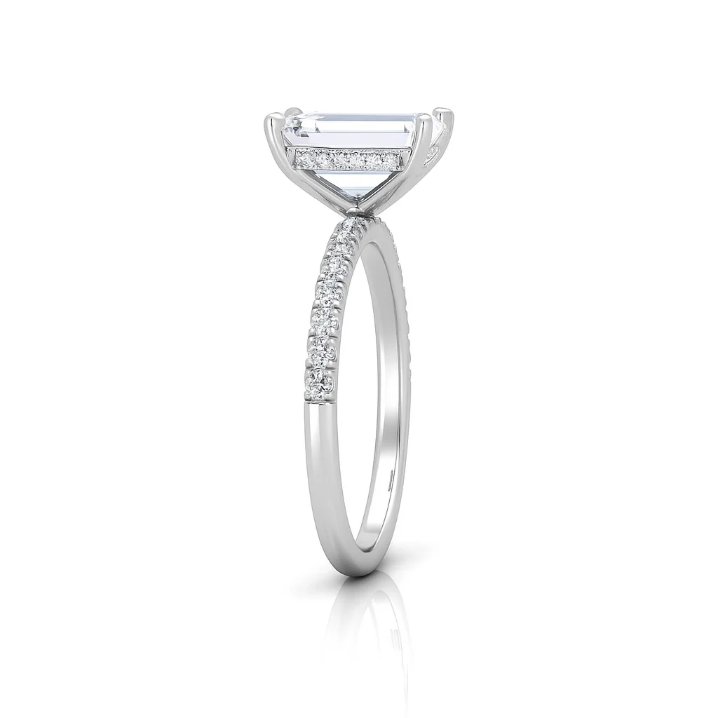IGI Certified 2.00Ct F/VS Emerald With Side Round Diamond Engagement Ring In Platinum (950) - Image 4