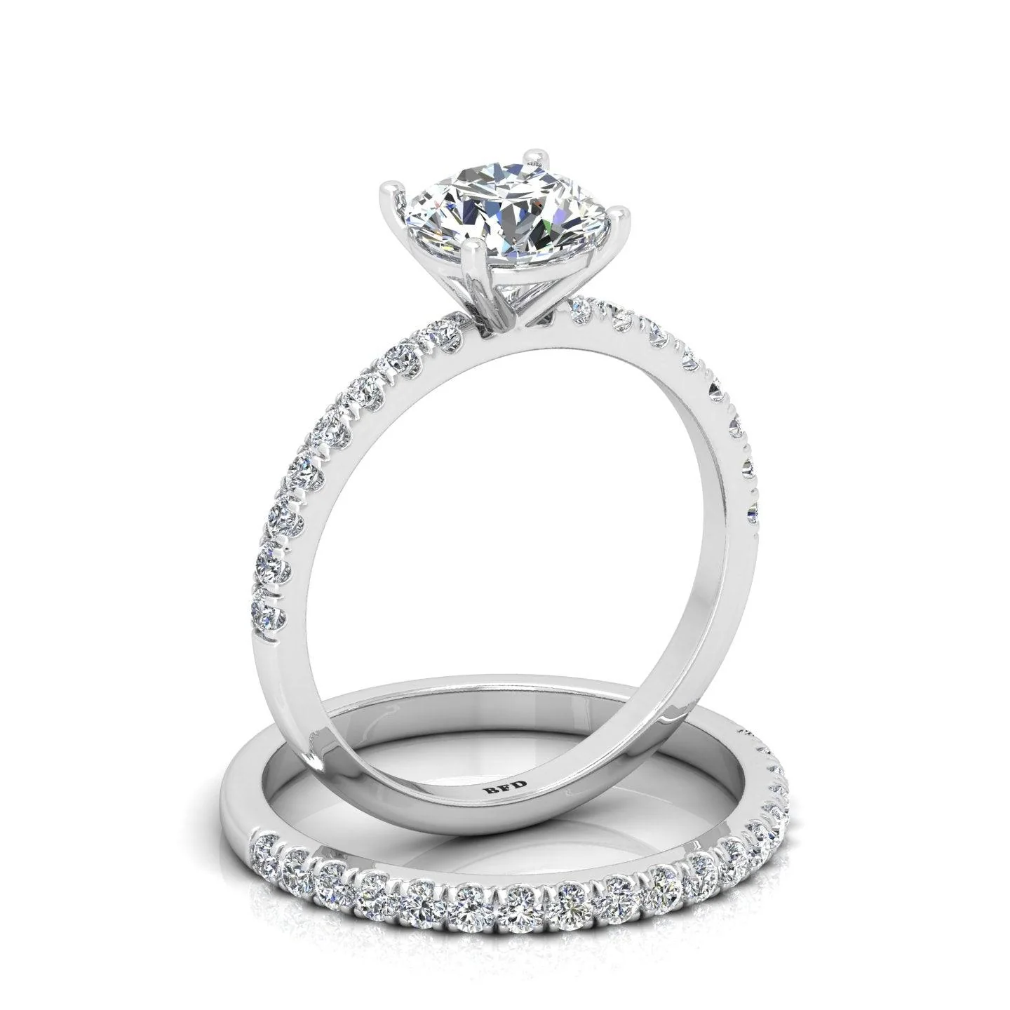 IGI Certified VS Quality 2.50ct-3.50Ct Round Diamond Bridal Set Engagement Ring - Image 6