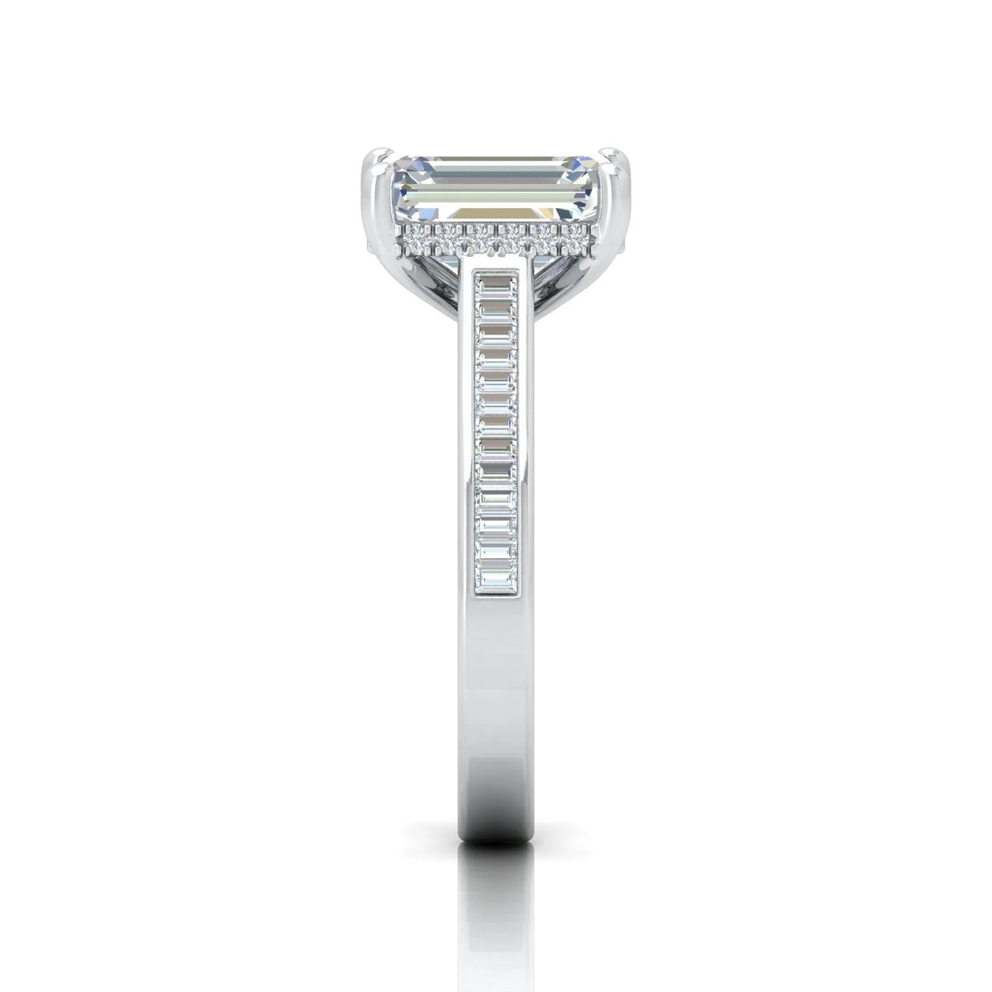 IGI Certified 4.00Ct F/VS Radiant Cut Diamond Hidden Halo Women's Engagement Ring - Image 6