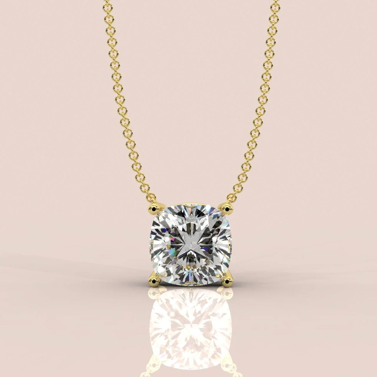 IGI Certified Cushion Diamond Solitaire Pendant Necklace for Women in 18k Gold 1.00Ct - Image 3