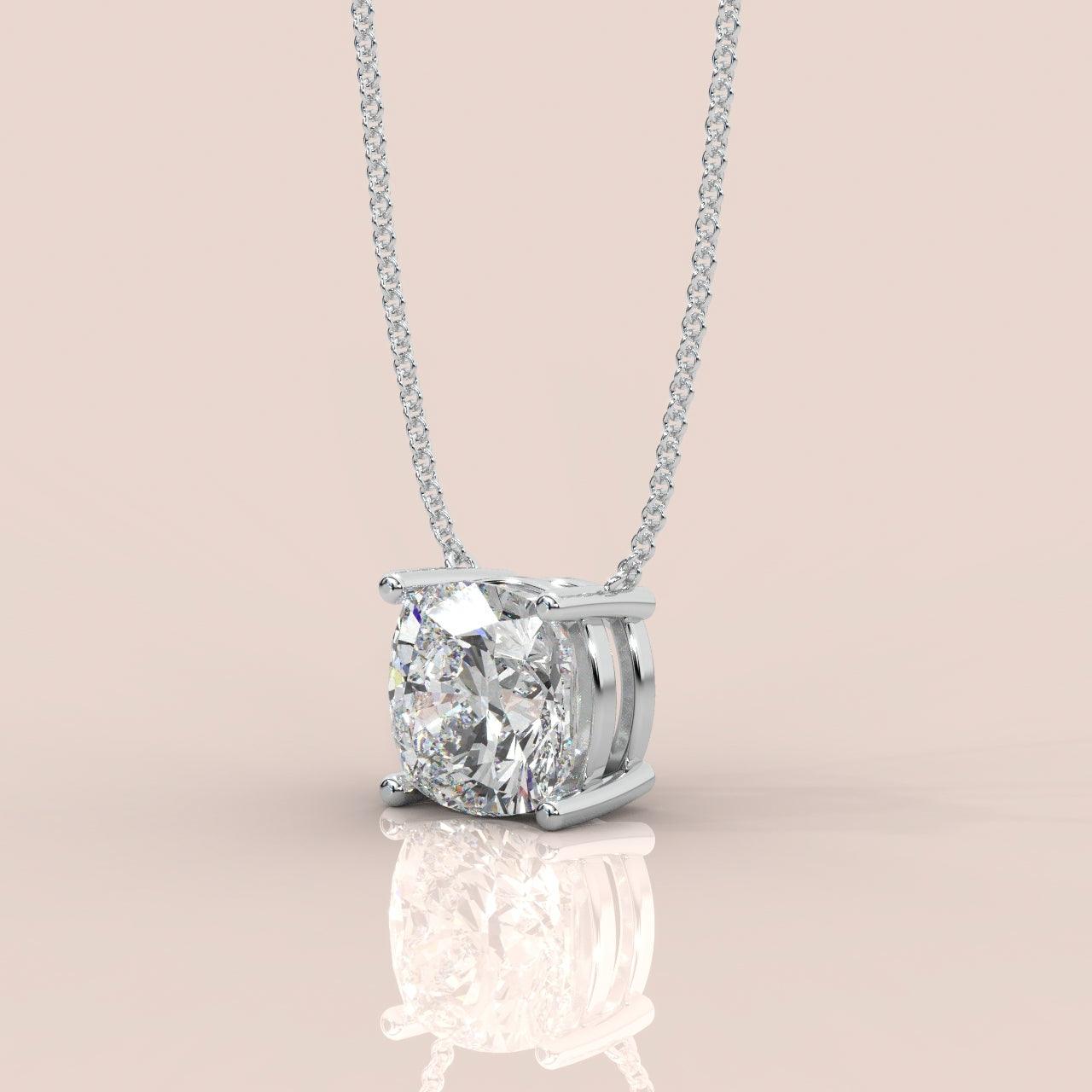 IGI Certified Cushion Diamond Solitaire Pendant Necklace for Women in 18k Gold 1.00Ct - Image 4