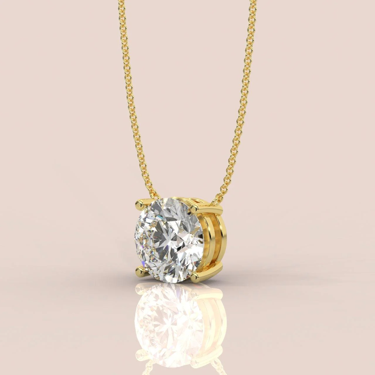 IGI Certified D/VS Round Diamond Solitaire Pendant Necklace for Women in Gold 1.00Ct - Image 2