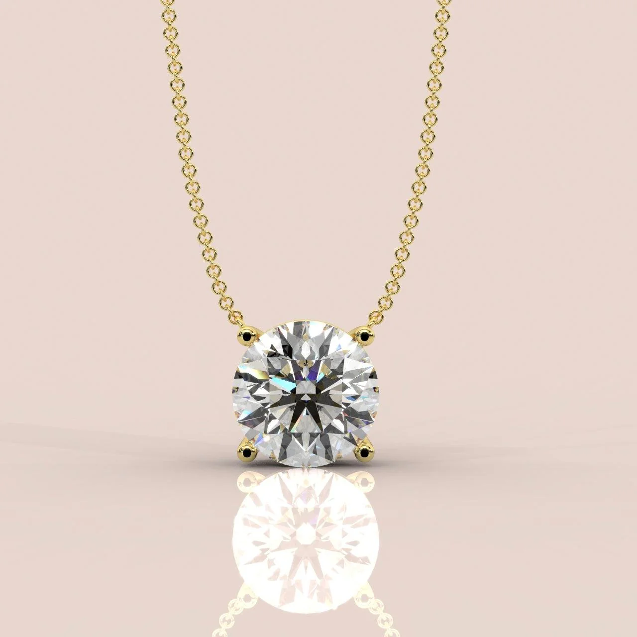 IGI Certified D/VS Round Diamond Solitaire Pendant Necklace for Women in Gold 1.00Ct - Image 3