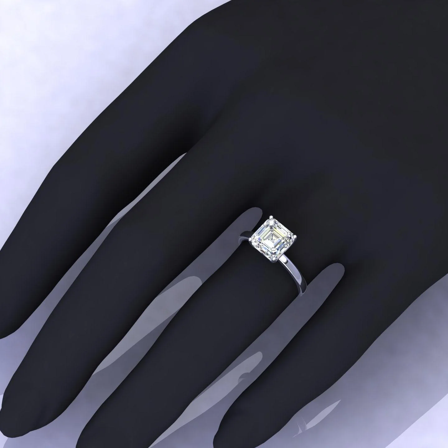 IGI Certified E/VS Asscher Diamond Solitaire Engagement Ring - amadadiamonds - Image 2