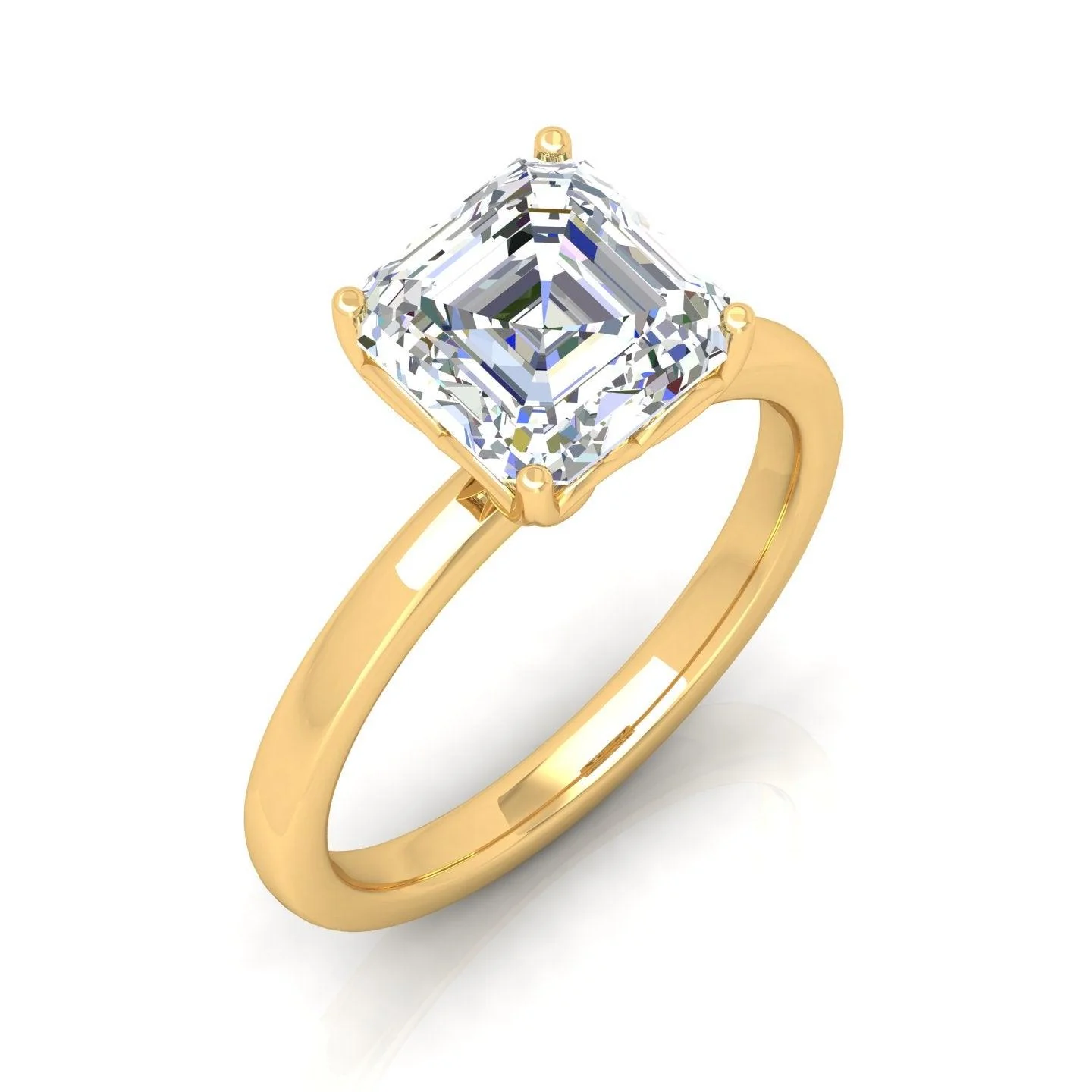 IGI Certified E/VS Asscher Diamond Solitaire Engagement Ring - amadadiamonds - Image 3