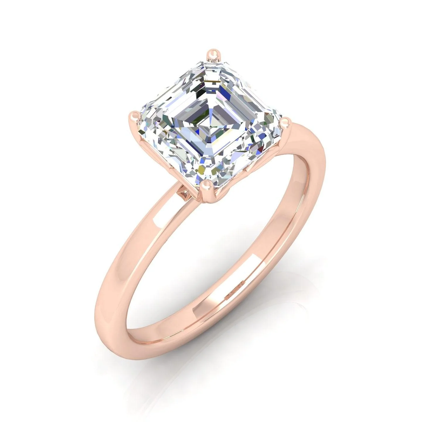 IGI Certified E/VS Asscher Diamond Solitaire Engagement Ring - amadadiamonds - Image 4