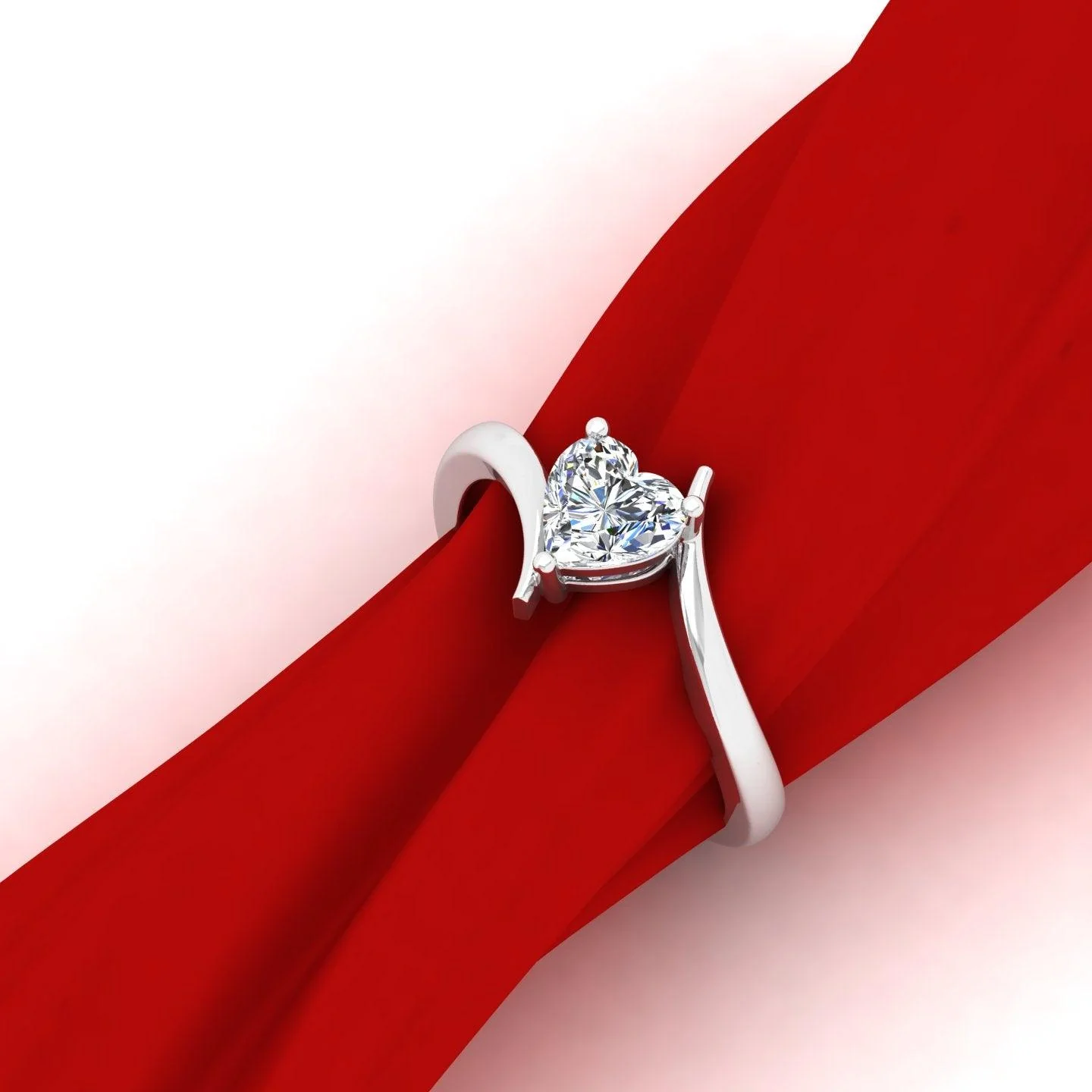 IGI Certified E/VS Heart Shape Diamond Solitaire Engagement Ring - Image 11