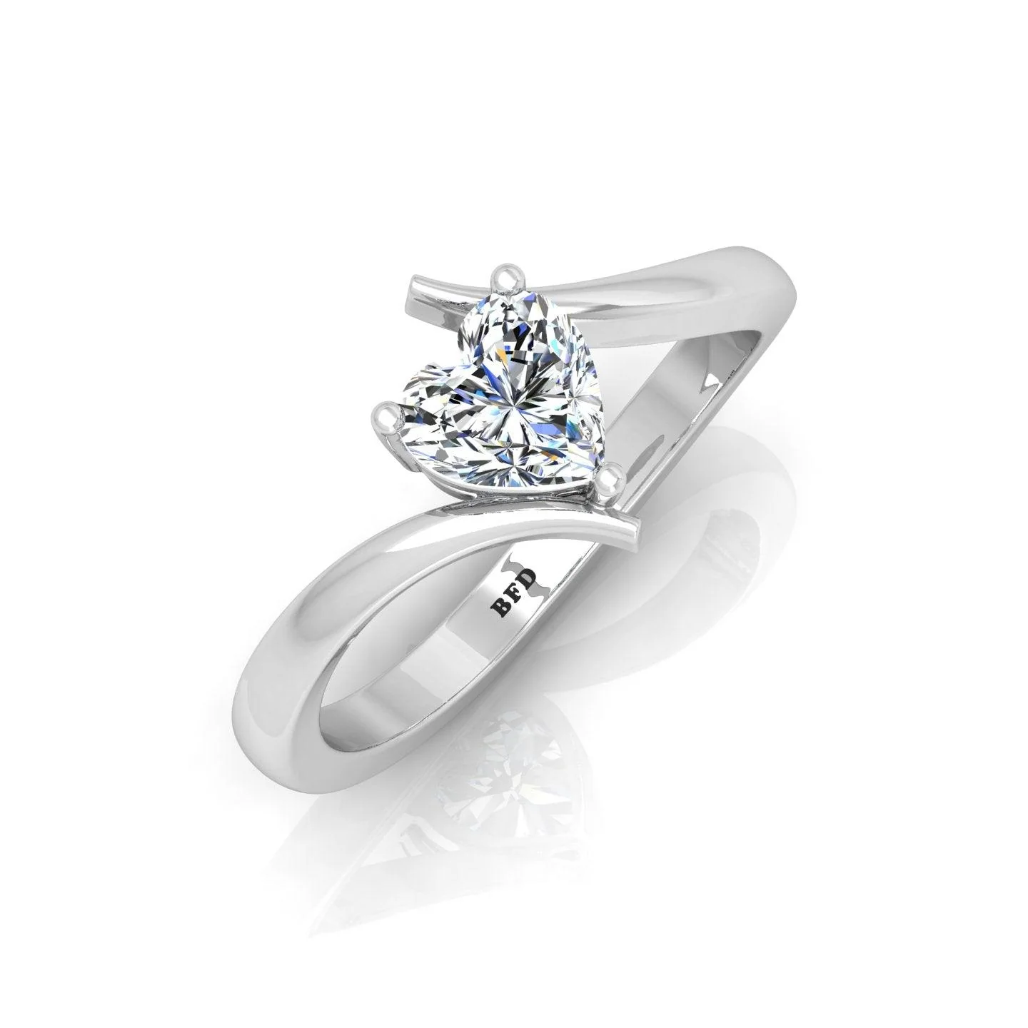 IGI Certified E/VS Heart Shape Diamond Solitaire Engagement Ring - Image 5