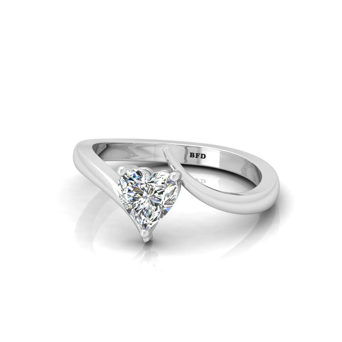 IGI Certified E/VS Heart Shape Diamond Solitaire Engagement Ring - Image 6