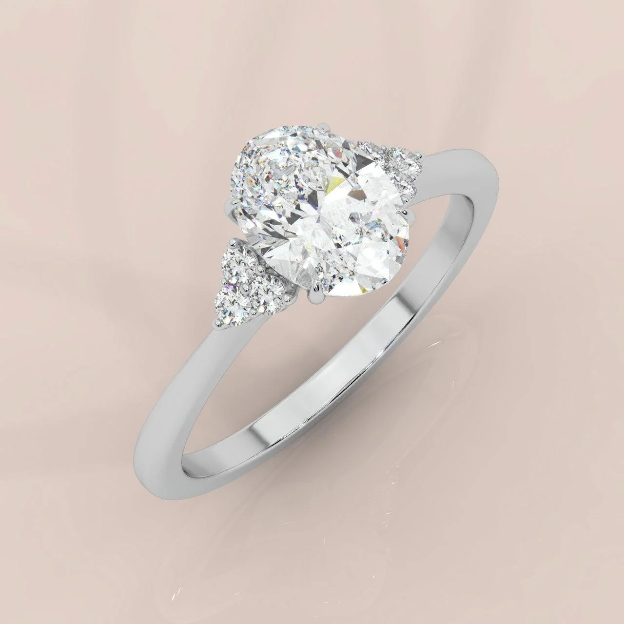 IGI Certified D/VS Oval Diamond Comfort Fit Engagement Ring set in Platinum / 18k Gold 1.15Carat - Image 4