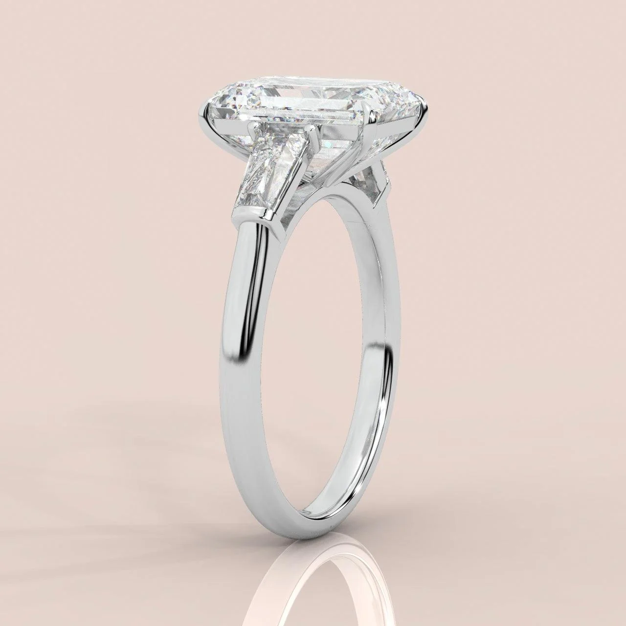 IGI Certified Emerald & Side Diamond Trilogy Ring Platinum 2.50Ct - 3.50Ct - Image 6