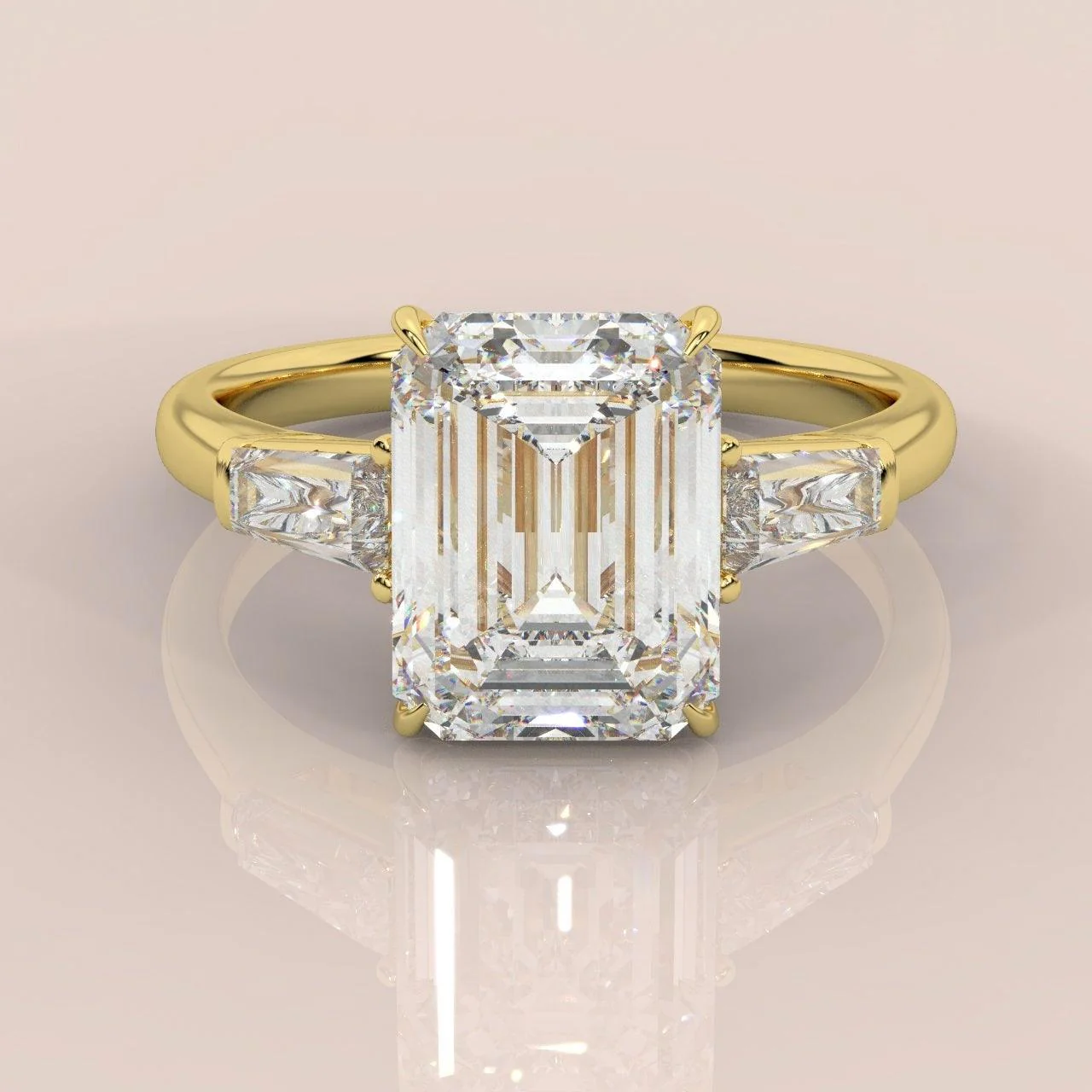 IGI Certified Emerald & Side Diamond Trilogy Ring Platinum 2.50Ct - 3.50Ct - Image 8