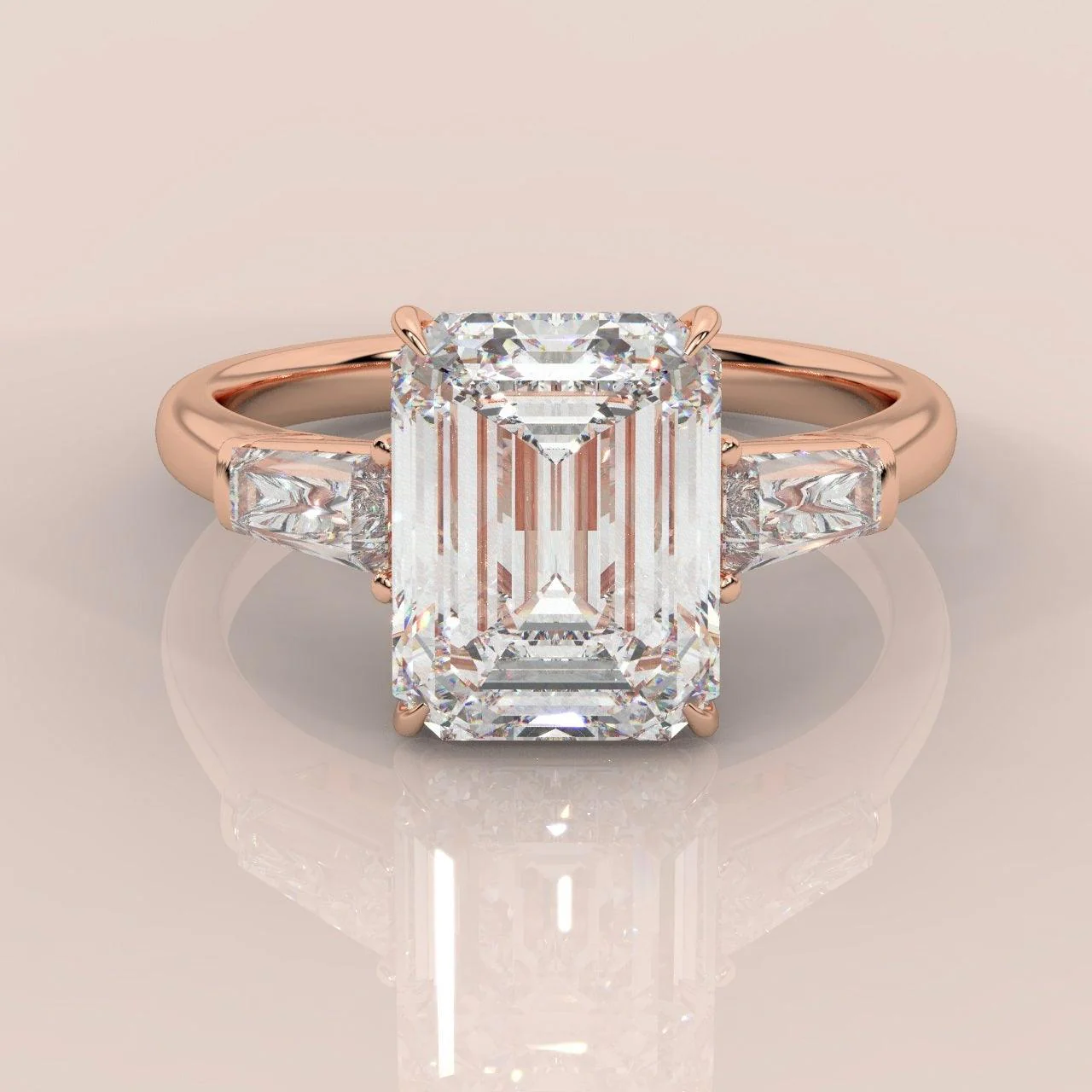IGI Certified Emerald & Side Diamond Trilogy Ring Platinum 2.50Ct - 3.50Ct - Image 9