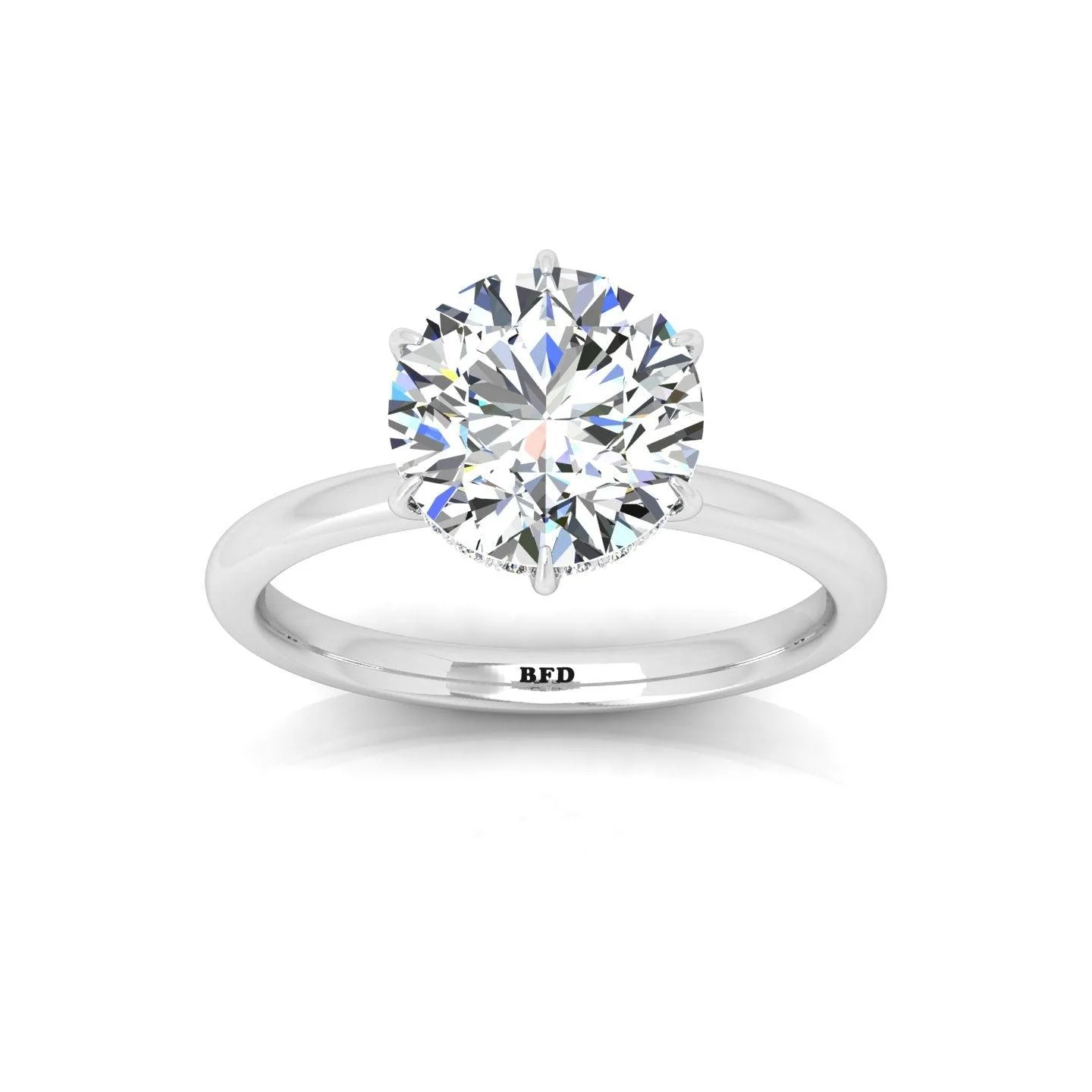 IGI Certified F/VS 6.00 Carat Lab Grown Round Diamond Hidden Halo Engagement Ring - 950 Platinum - Image 2