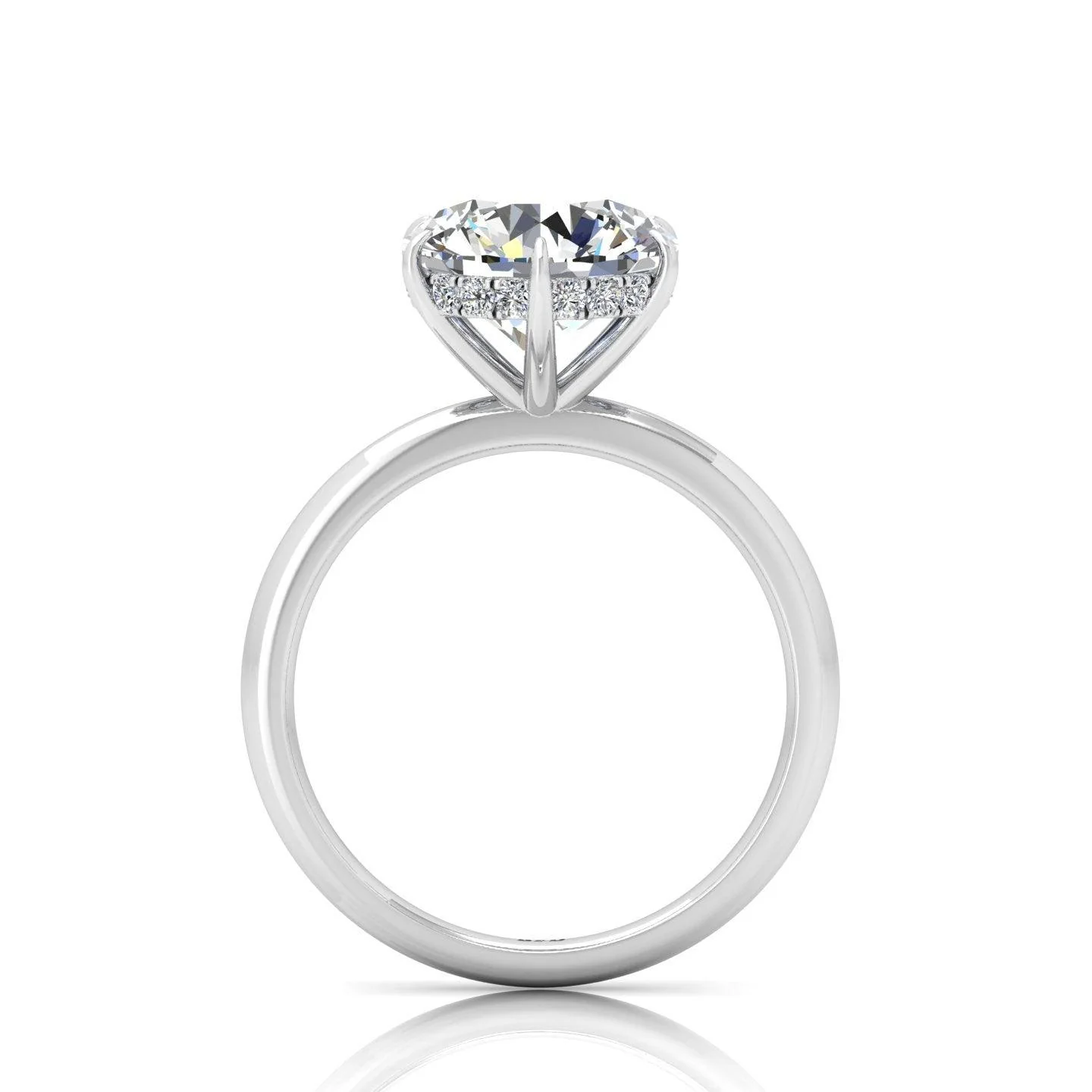 IGI Certified F/VS 6.00 Carat Lab Grown Round Diamond Hidden Halo Engagement Ring - 950 Platinum - Image 4