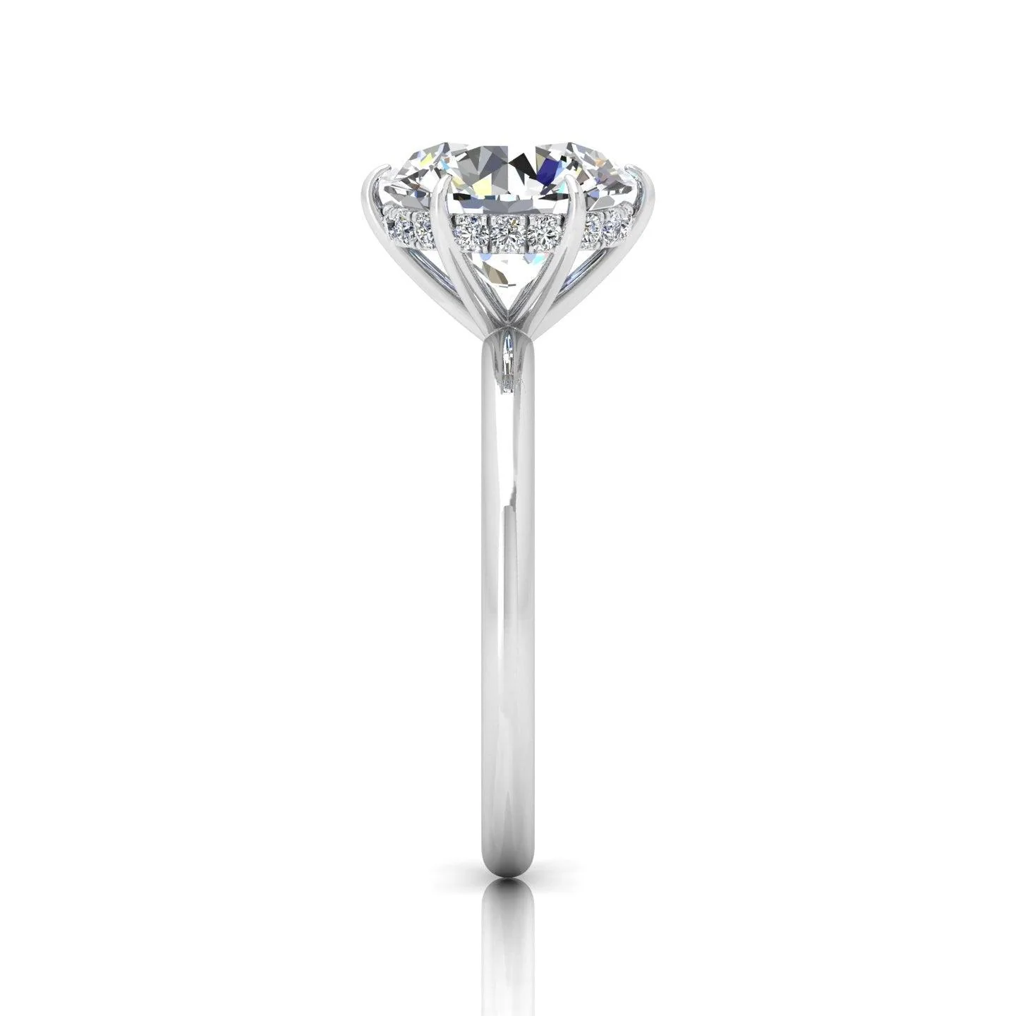 IGI Certified F/VS 6.00 Carat Lab Grown Round Diamond Hidden Halo Engagement Ring - 950 Platinum - Image 5