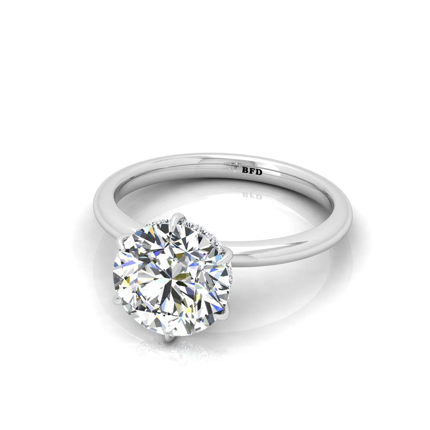 IGI Certified F/VS 6.00 Carat Lab Grown Round Diamond Hidden Halo Engagement Ring - 950 Platinum - Image 6