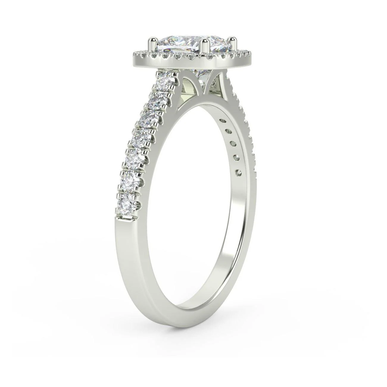 Last Piece IGI Certified Huge Cushion Diamond Halo Engagement Ring Platinum - Image 3