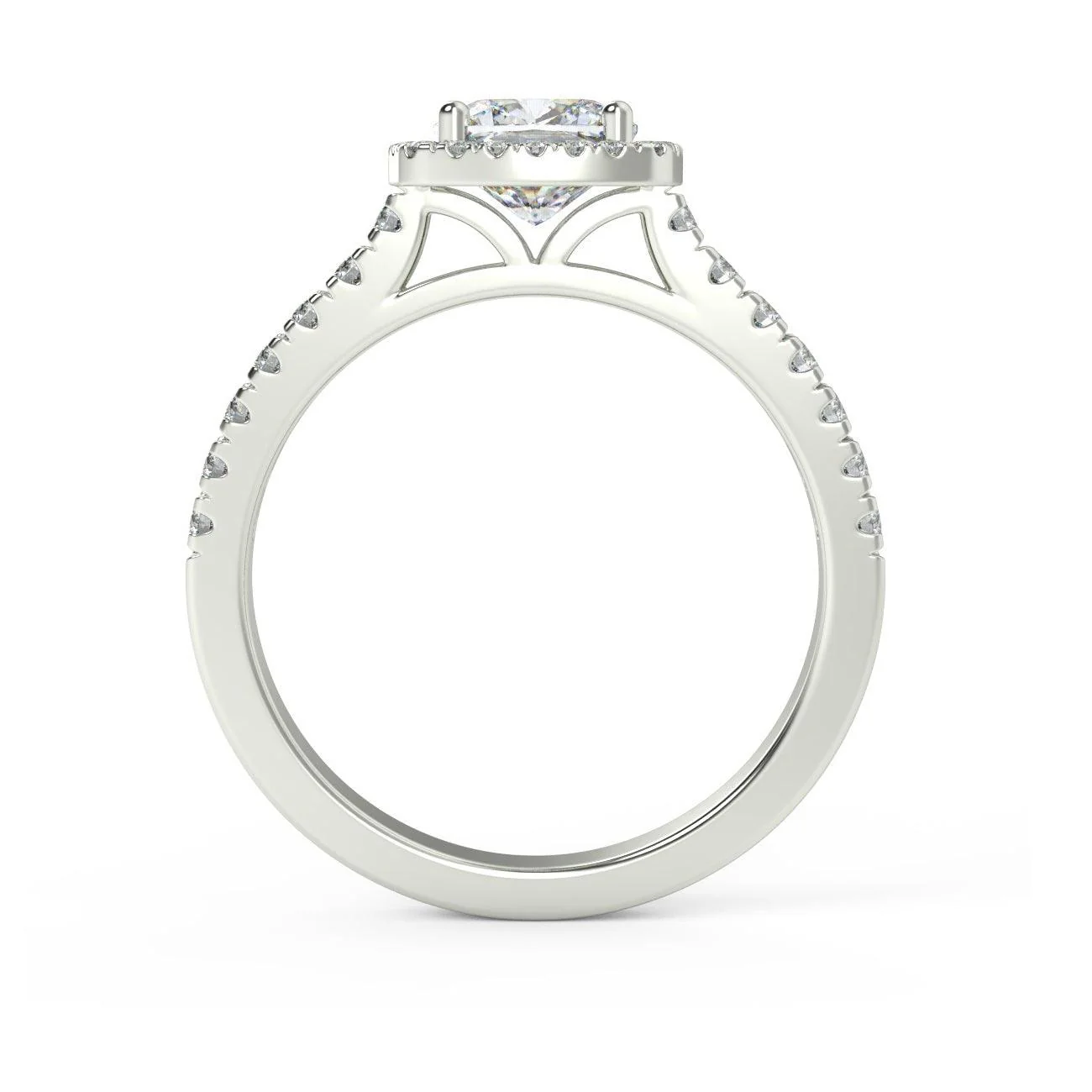 Last Piece IGI Certified Huge Cushion Diamond Halo Engagement Ring Platinum - Image 4