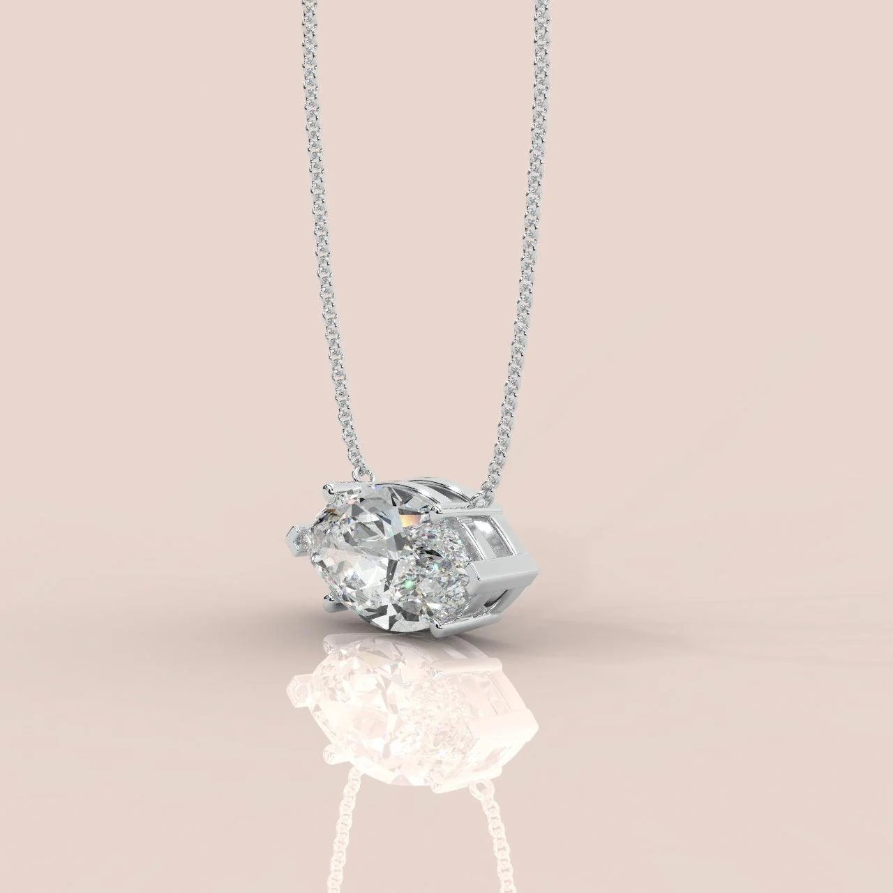 IGI Certified Marquise Diamond Solitaire Pendant Necklace for Women in 18k Gold 1.00Ct - Image 4