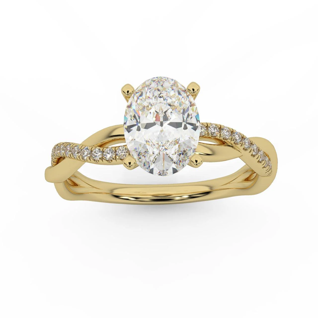 IGI Certified E/VS Oval & Diamond Engagement Ring in Platinum , 18k Gold 1.00Ct - 3.00Ct