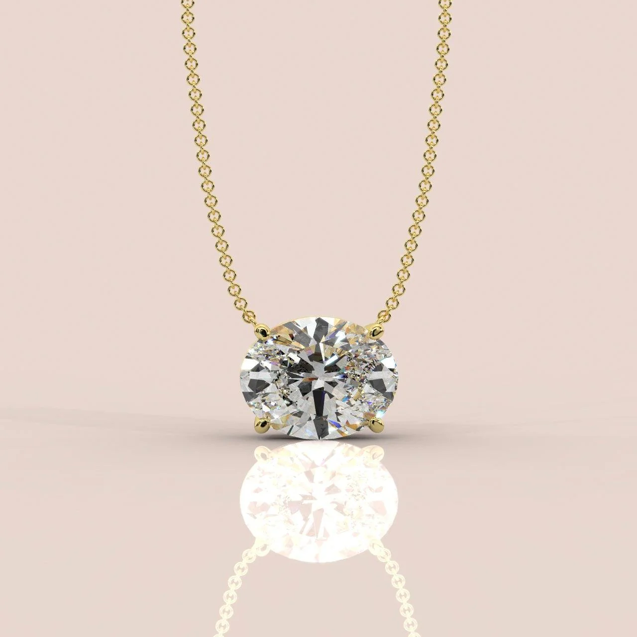 IGI Certified Oval Diamond Solitaire Pendant Necklace for Women in 18k Gold 1.00Ct-3.00Ct - Image 4
