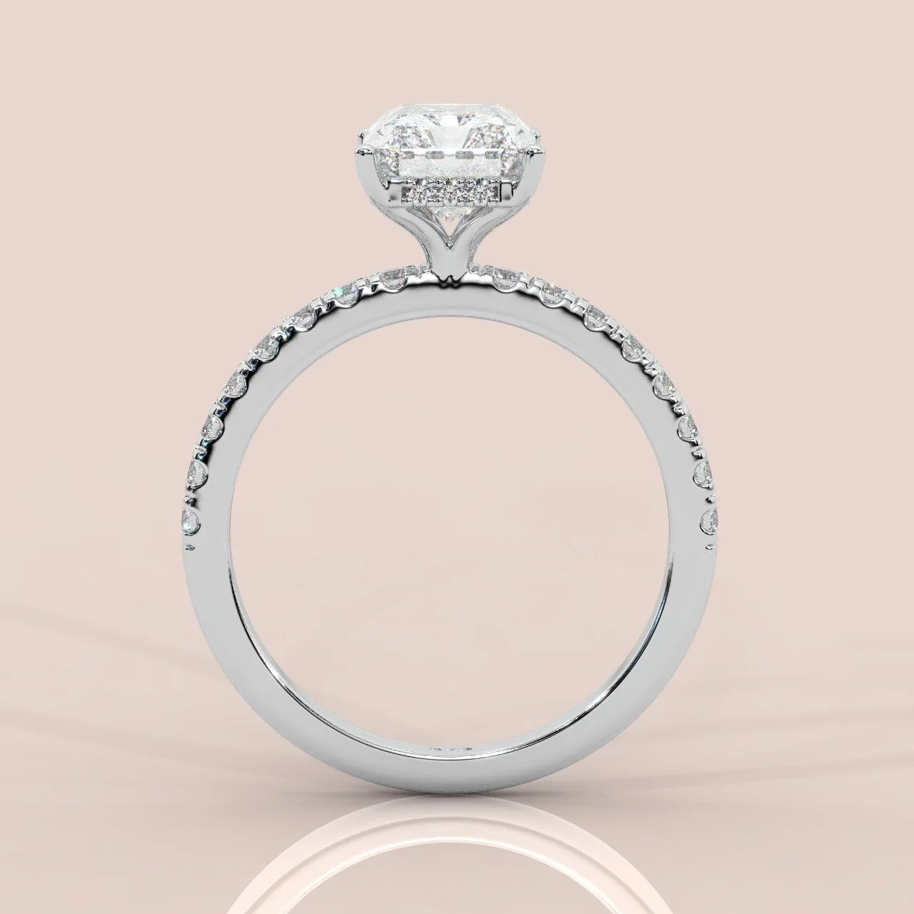 IGI Certified Radiant Diamond Hidden Halo Engagement Ring Platinum 4.50Ct - Image 5