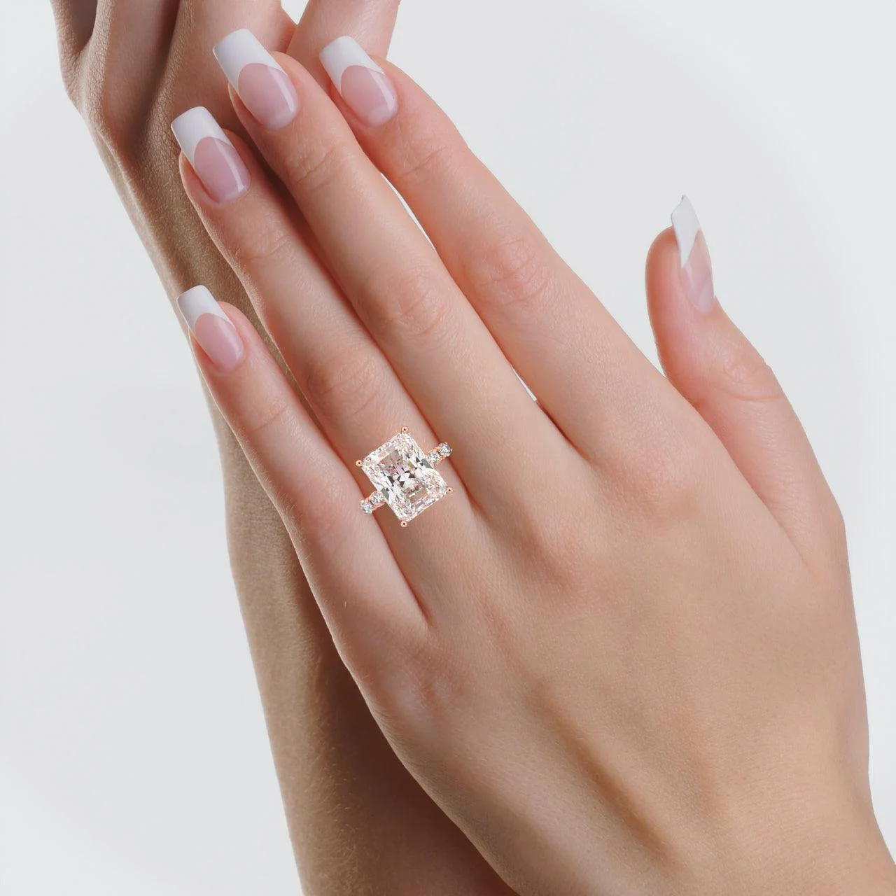 IGI Certified Radiant Diamond Hidden Halo Engagement Ring Platinum 4.50Ct - Image 6